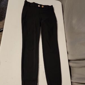 BCX Black Trousers with Gold Button Accents